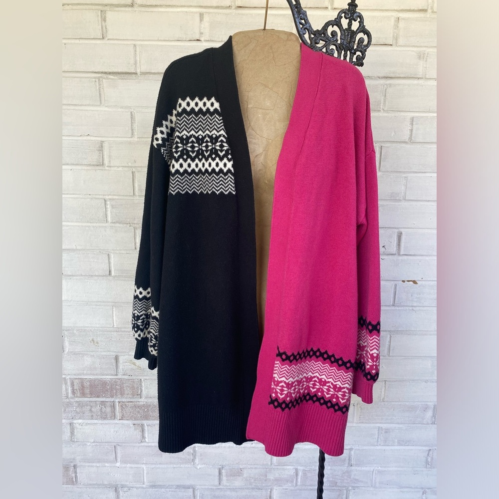 LANE BRYANT FAIR ISLE OPEN-FRONT CARDIGAN 14/16
